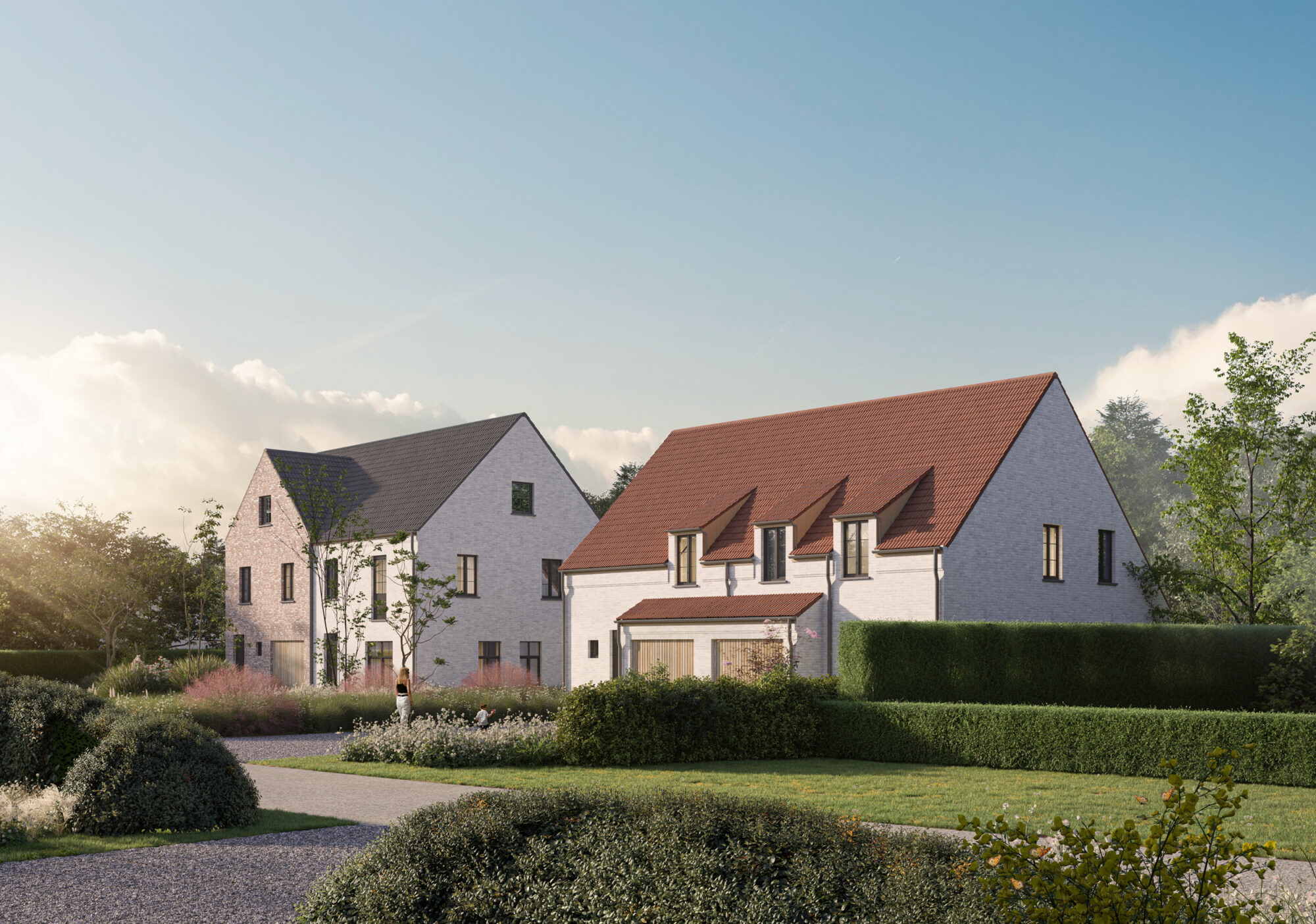 Acht moderne woningen in Mullem